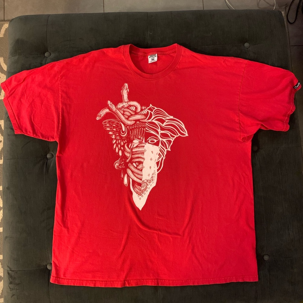Gently Used Crooks & Castles Split image Red shirt Size XXL